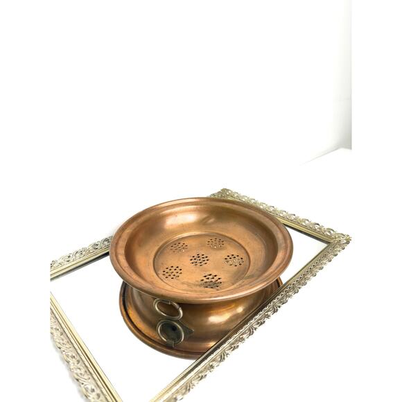 Antique Copper Sieve Strainer Wall Hanging, Vintage, Solid with Brass Hanger - Picture 1 of 9